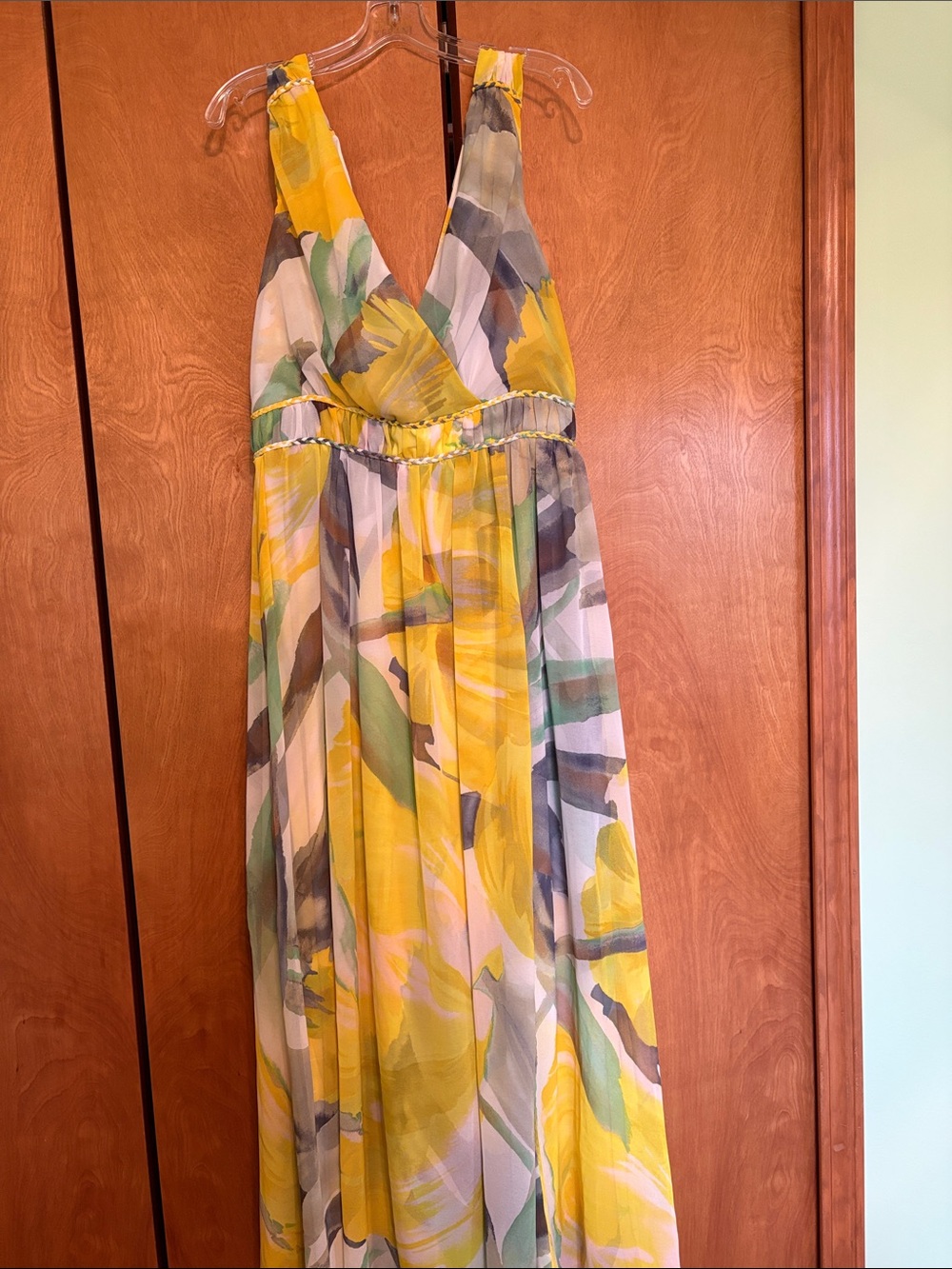 White House Black Market Yellow Floral Maxi Dress